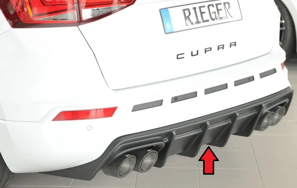 Rieger vložka zadního nárazníku (pro vozy s tažným zařízením) pro Seat Ateca Cupra 5FP, plast ABS bez povrchové úpravy Zlevněný