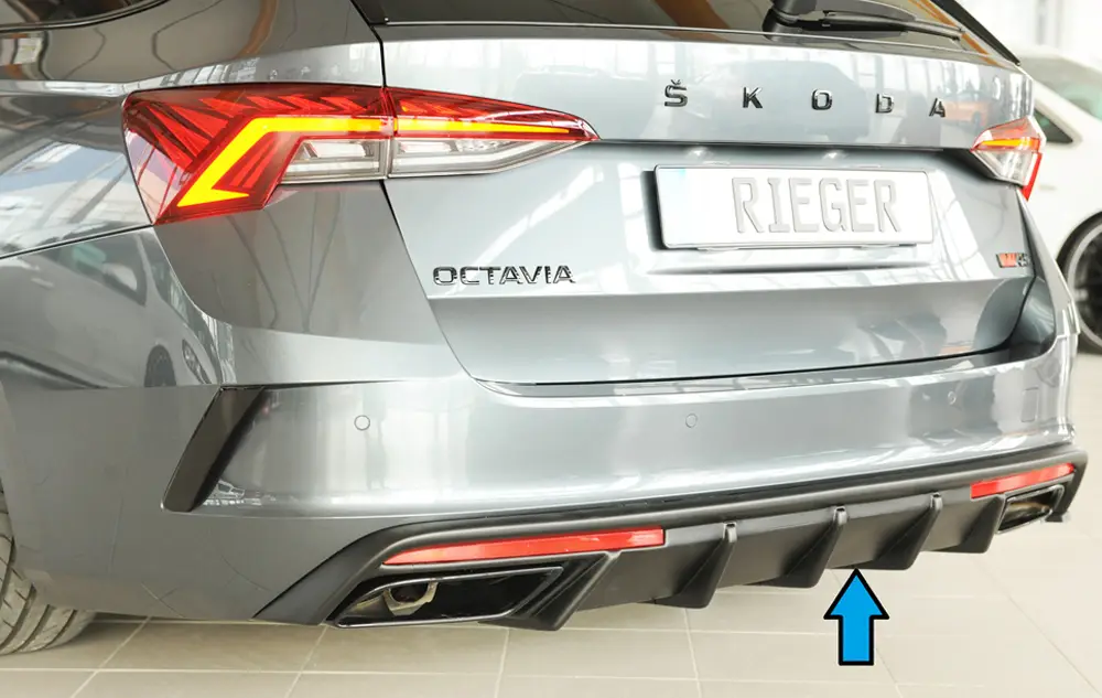 Časově Omezené Rieger vložka zadního nárazníku pro Škoda Octavia RS NX combi, plast ABS bez povrchové úpravy