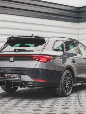 Aktuální Maxton Design "Racing durability" zadní difuzor pro Seat Leon FR Mk4, plast ABS bez povrchové úpravy, s černou a červenou linkou