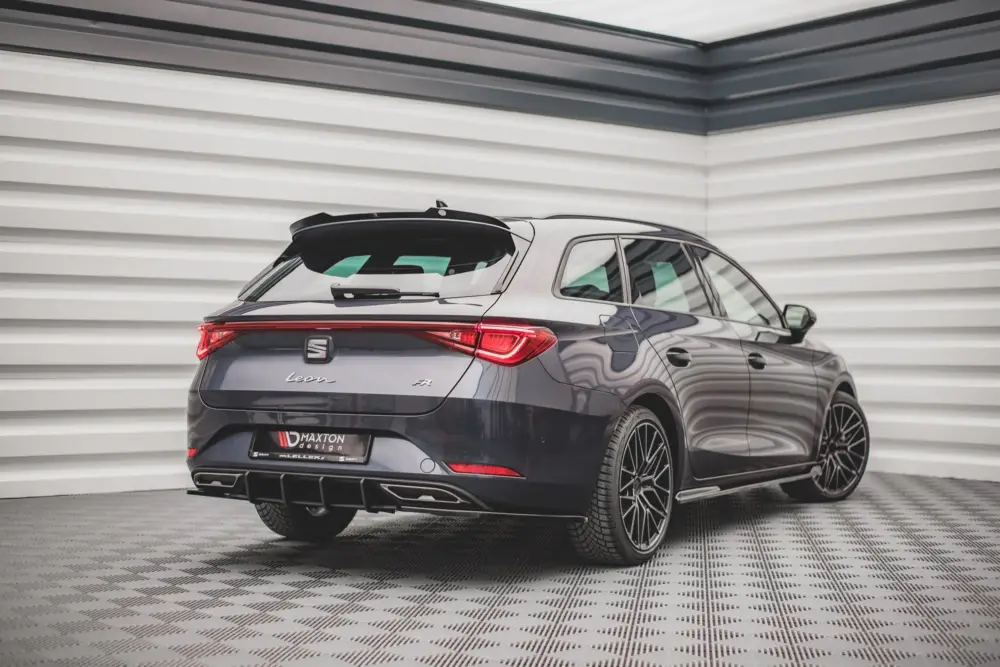 Aktuální Maxton Design "Racing durability" zadní difuzor pro Seat Leon FR Mk4, plast ABS bez povrchové úpravy, s černou a červenou linkou