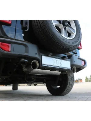 Tovární Cena Fox Sportauspuff koncový tlumič výfuku s koncovkou 1x100 Typ 25 na obou stranách pro Jeep Wrangler IV 2017- s motorem 2.0