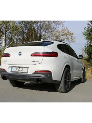Fox Sportauspuff koncový tlumič výfuku s koncovkou 1x100 Typ 25 černá na obou stranách pro BMW X4 G02 2018- s motorem 2.0 Nízká Cena