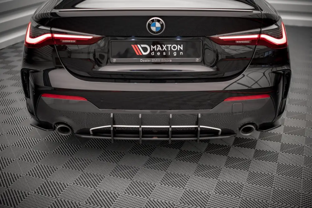 Maxton Design "Street Pro" difuzor zadního nárazníku pro BMW řada 4 G22/M-Pack, plast ABS bez povrchové úpravy, s černou a červenou linkou Speciální Cena