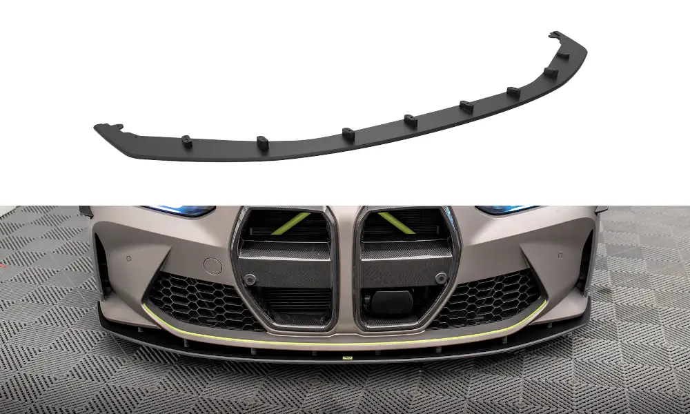 Nejlepší Volba Maxton Design "Street Pro" spoiler pod přední nárazník pro BMW M4 G82, plast ABS bez povrchové úpravy, s červenou linkou