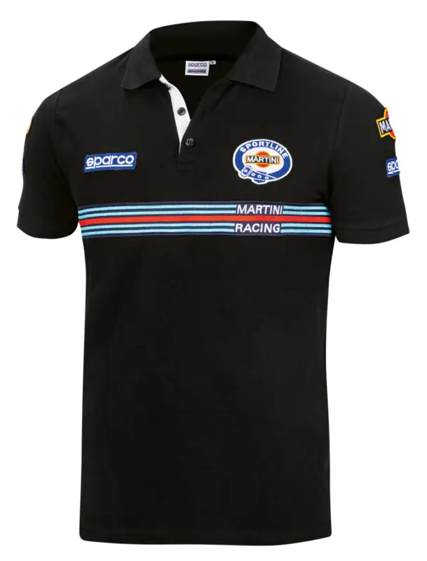 Sparco polokošile s pruhem Martini Racing, barva černá, velikost L Akce