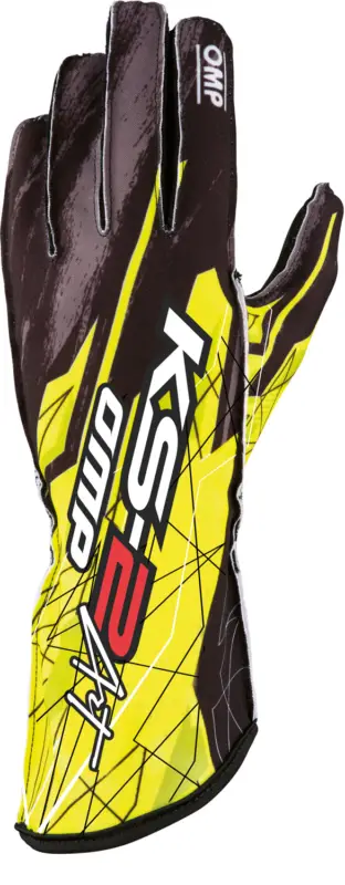 Autentický Kartingové rukavice OMP KS-2 Art, barva žluto-černá, velikost L