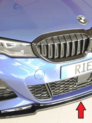 Speciální Cena Rieger lipa pod přední nárazník pro BMW řada 3 G20 sedan, 03/19-, plast ABS lakovaný do černé lesklé barvy