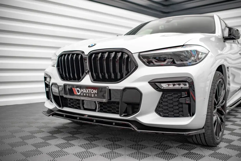 Hit Sezóny Maxton Design spoiler pod přední nárazník ver.2 pro BMW X6 G06 /M-Pack, černý lesklý plast ABS