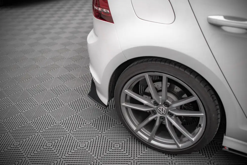 Jen Po Omezenou Doba Maxton Design "Street Pro" boční difuzory pod zadní nárazník pro Volkswagen Golf R Mk7, plast ABS bez povrchové úpravy, s červenou linkou