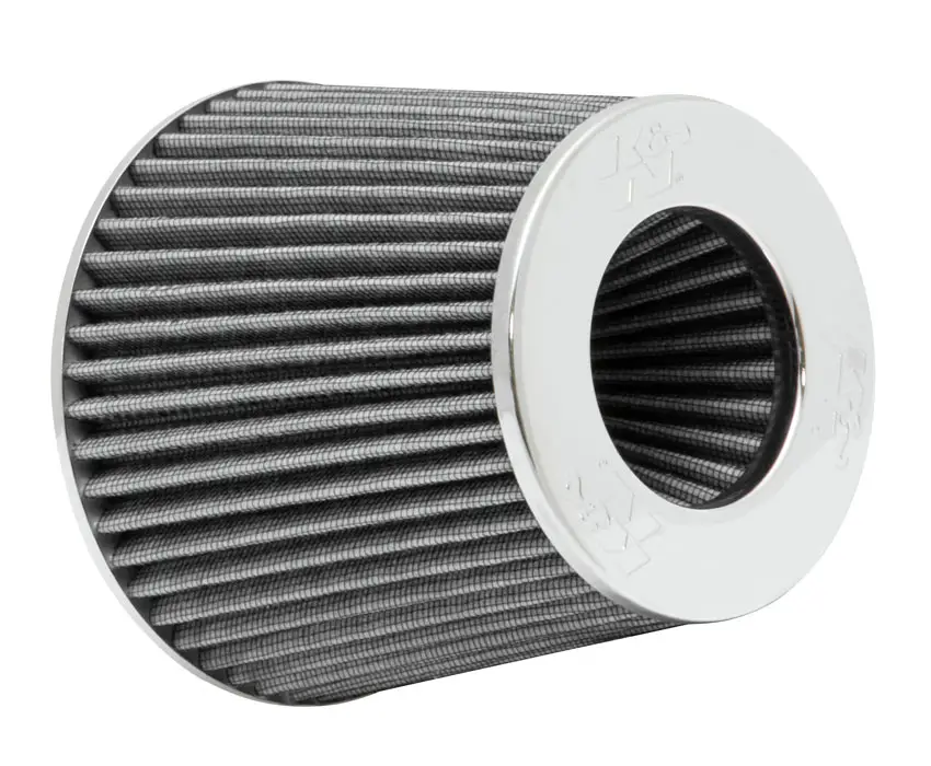 Rychlé Dodání K&N univerzální kulatý zkosený filtr se vstupem 102 mm a výškou 140 mm, kovový vrchlík, šedý