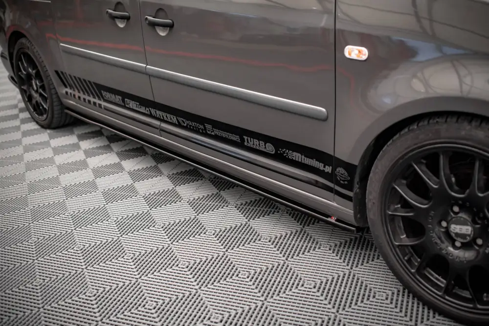 Nejprodávanější Maxton Design difuzory pod boční prahy pro Volkswagen Caddy Mk3 Facelift, černý lesklý plast ABS, pro verzi Long