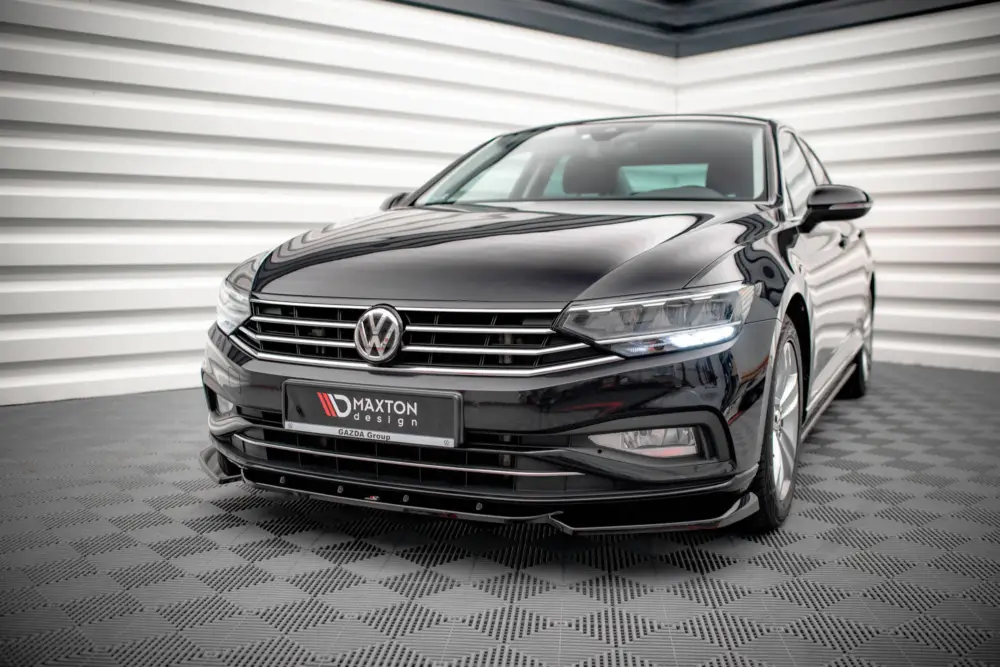 Nejlepší Volba Maxton Design spoiler pod přední nárazník pro Volkswagen Passat Mk8 (B8) Facelift, černý lesklý plast ABS