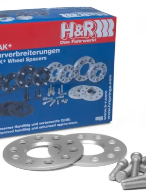 Zlevněný H&R 2 kusy rozšiřovacích podložek typ DRS o šířce 10 mm mm pro Ford Fiesta JD3, barva stříbrná, s délkou náběhového kroužku max. 11 mm