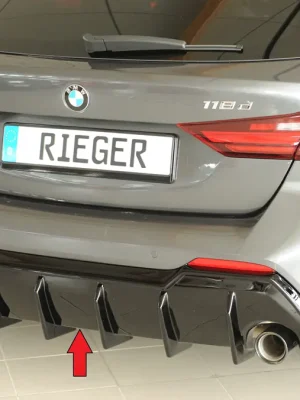 Rieger vložka zadního nárazníku pro BMW řada 1 F40 hatchback / 4-dr., plast ABS lakovaný do černé lesklé barvy Super Cena