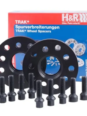 Zlevněný H&R 2 kusy rozšiřovacích podložek typ DR-ABE20 o šířce 10 mm včetně spojovacího materiálu pro Volkswagen Golf V 1K, barva černá