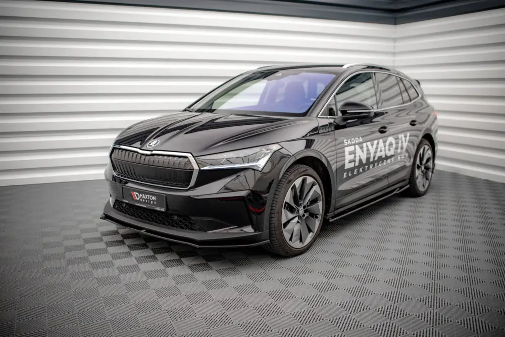 Maxton Design spoiler pod přední nárazník ver.1 pro Škoda Enyaq iV Mk1, černý lesklý plast ABS Cenový Hit