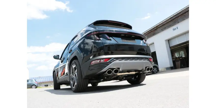 Fox Sportauspuff koncový tlumič výfuku s koncovkou 2x115x85 Typ 32 na obou stranách pro Hyundai Tucson NX4 2020- s motorem 1.6 Sleva