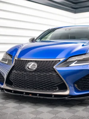 Vysoce Kvalitní Maxton Design spoiler pod přední nárazník ver.2 pro Lexus GS F Mk4 Facelift, černý lesklý plast ABS