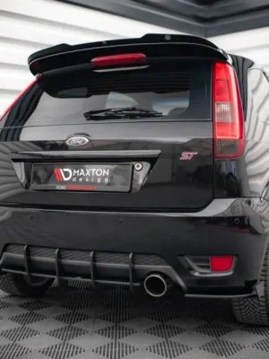 Cenová Bomba Maxton Design "Street Pro" difuzor zadního nárazníku pro Ford Fiesta ST Mk6, plast ABS bez povrchové úpravy, s černou a červenou linkou