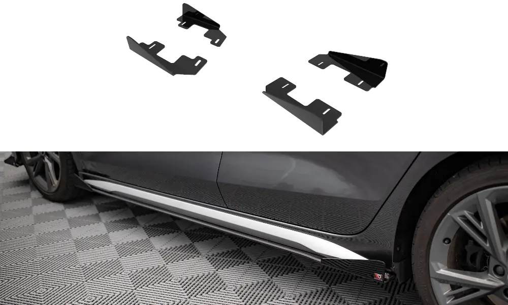 Časově Omezené Maxton Design křidélka bočních difuzorů pro Audi A3 8Y, černý lesklý plast ABS, S-Line