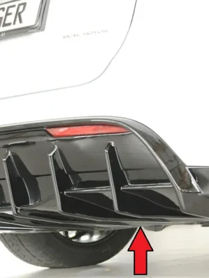 Rieger vložka zadního nárazníku pro Tesla Model Y 003, plast ABS lakovaný do černé lesklé barvy, s tažným zařízením Víkendová Akce