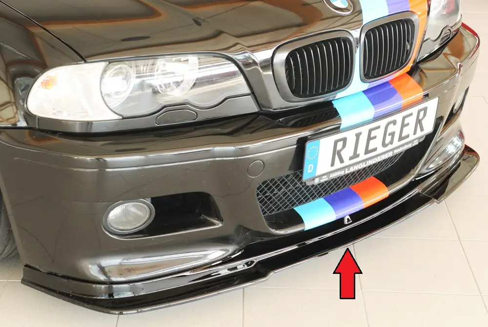 Rieger spoiler pod přední nárazník (GBL-50234) pro BMW řada 3 E46 M3 kupé, r.v. 06/00-, plast ABS lakovaný do černé lesklé barvy Top Prodej