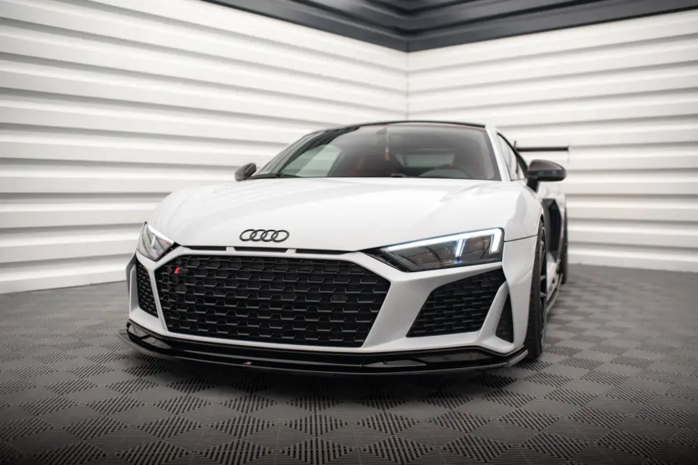 Maxton Design spoiler pod přední nárazník ver.2 pro Audi R8 Mk2 Facelift, černý lesklý plast ABS Značkový