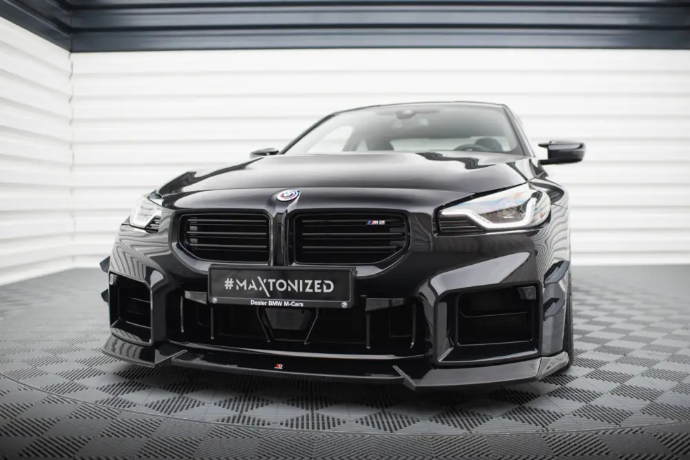 Maxton Design spoiler pod přední nárazník ver.2 pro BMW M2 G87, černý lesklý plast ABS Nová Kolekce