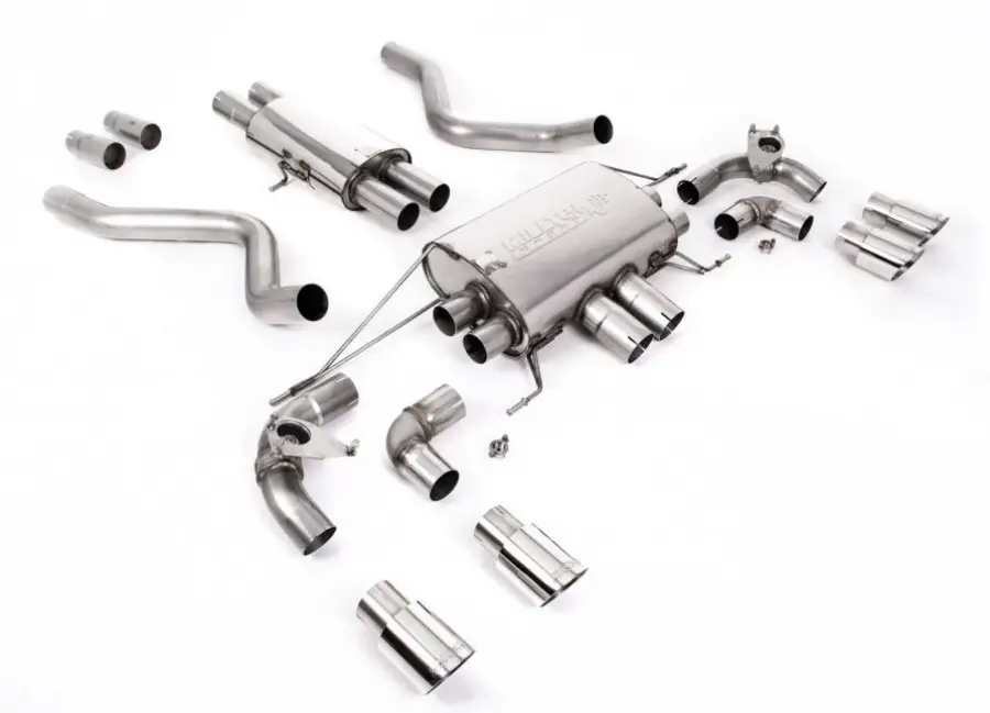 Milltek Sport výfukový systém OPF/GPF Back s rezonátorem s klapkami pro Land rover Defender 90 5.0 V8 525PS (s OPF/GPF a bez OPF/GPF) 2021-2024, GT-90 dvojité leštěné koncovky Nejlepší Volba