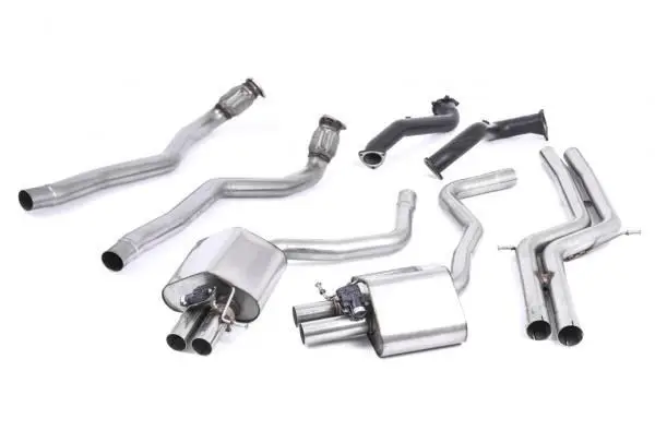 Milltek Sport kompletní výfukový systém bez rezonátoru s 76mm downpipes pro Audi RS6 C7 4.0 TFSI biturbo quattro vč. Performance Edition 2013-2018 Rychlé Dodání