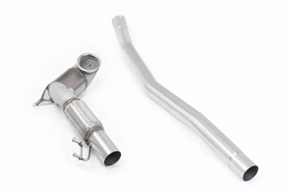 Milltek Sport downpipe a Hi-Flow sportovní katalyzátor V2 Large Bore Downpipe with 200CPSI HJS Cat (104mm to 80mm) pro Volkswagen Arteon 2.0TSI 280PS 4Motion (North American bez klapek/Downturn Tips) 2022-2024, pouze pro Milltek Sport cat-back systém Hit Sezóny