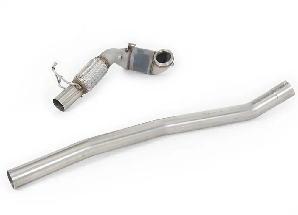 Milltek Sport downpipe a Hi-Flow sportovní katalyzátor V2 Large Bore Downpipe with 200CPSI Race Cat (104mm to 80mm) pro Volkswagen Golf MK7 R 2.0 TSI 300PS (80mm Race System Options) 2014-2016, pouze pro Milltek Sport 80mm Cat Back Akční Nabídka