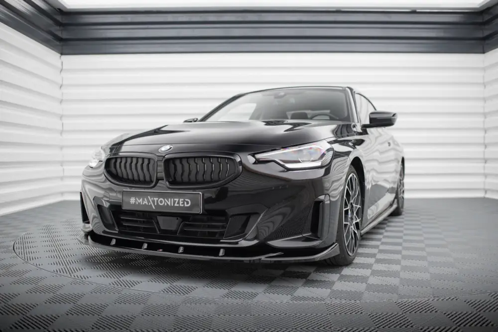 Nejlepší Volba Maxton Design spoiler pod přední nárazník ver.3 pro BMW řada 2 G42 Standard, černý lesklý plast ABS