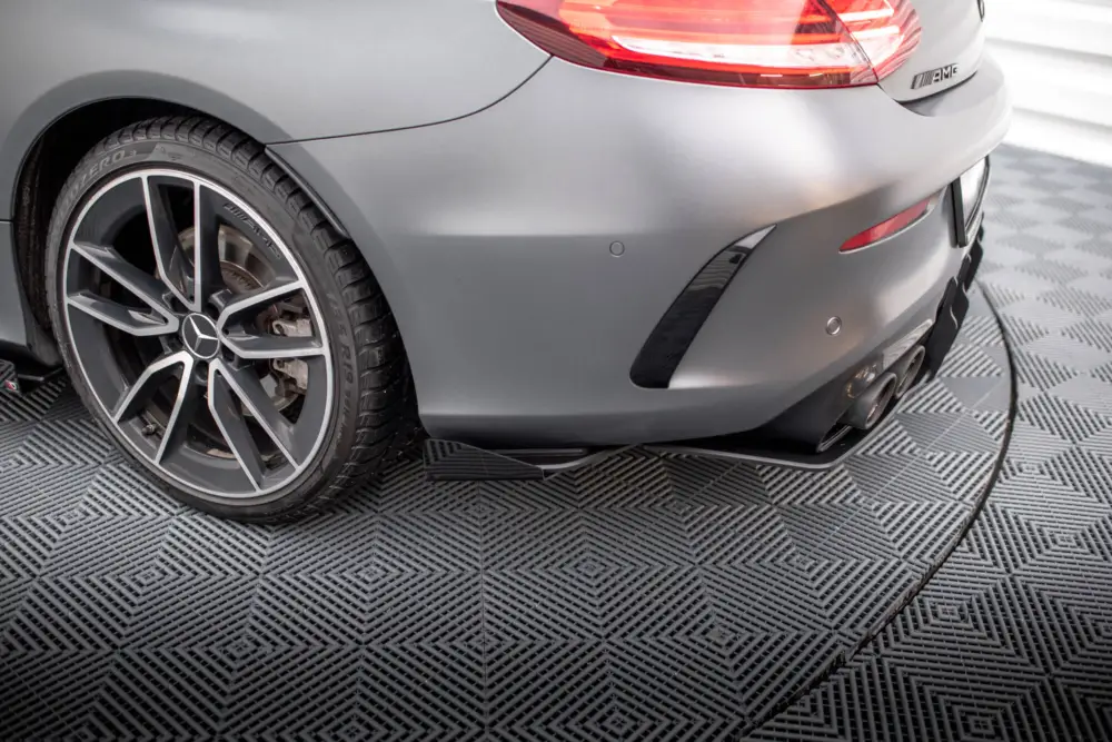 Maxton Design "Street Pro" boční difuzory pod zadní nárazník s křidélky pro Mercedes třída C W205 Facelift/43 AMG/Coupe, plast ABS bez povrchové úpravy, s červenou linkou Nejprodávanější