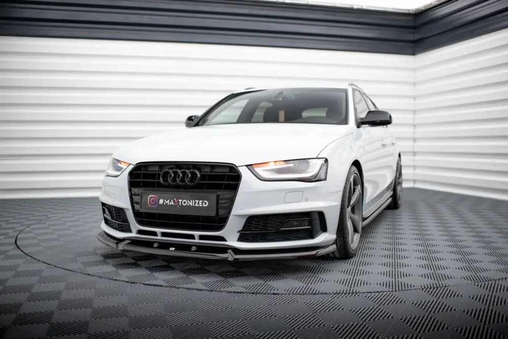 Maxton Design spoiler pod přední nárazník pro Audi A4 B8 Competition Facelift, černý lesklý plast ABS, Avant Rychlé Dodání