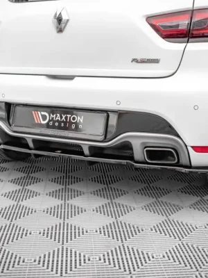 Cenově Výhodný Maxton Design středový spoiler pod zadní nárazník s žebrováním pro Renault Clio RS Mk4, černý lesklý plast ABS