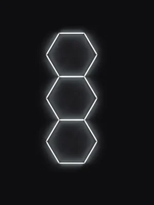Dokud Zásoby Vydrží Kompletní LED hexagonové svítidlo bílé 6500 K, rozměr 3 elementy 97 x 246 cm