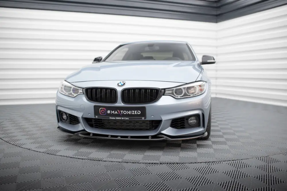 Maxton Design spoiler pod přední nárazník ver.3 pro BMW řada 4 F32, černý lesklý plast ABS, Coupe M-Pack Pouze Dnes