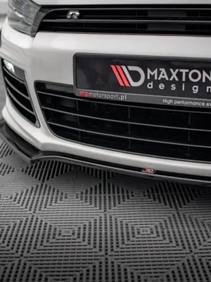 Výhodná Nabídka Maxton Design spoiler pod přední nárazník ver.4 pro Volkswagen Scirocco R Mk3, černý lesklý plast ABS
