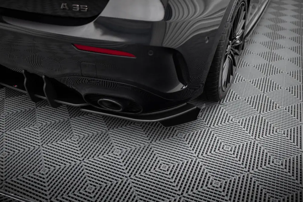 Maxton Design "Street Pro" boční difuzory pod zadní nárazník s křidélky pro Mercedes třída A W177 Facelift A35 AMG, plast ABS bez povrchové úpravy, s červenou linkou, Hatchback Odeslání Ihned