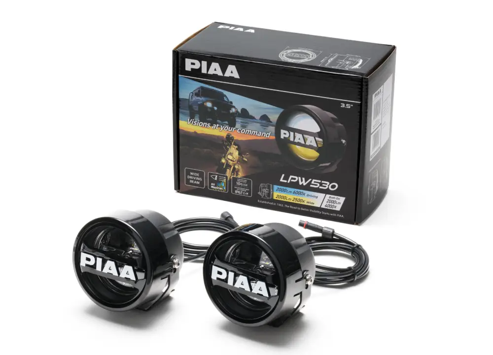 Cenová Bomba PIAA LPW530 přídavné bílé/žluté (přepínatelné) dálkové kulaté LED světlomety o průměru 89 mm / 3,5"