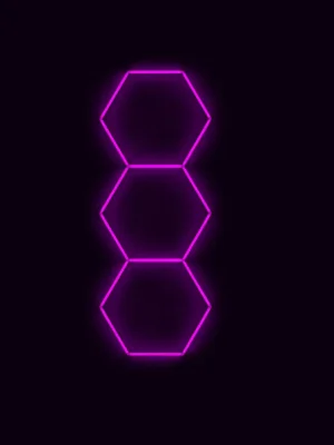 Tovární Cena Kompletní LED hexagonové svítidlo růžové, rozměr 3 elementy 97 x 246 cm