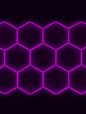 Sleva Kompletní LED hexagonové svítidlo růžové, rozměr 17 elementů 504 x 238 cm