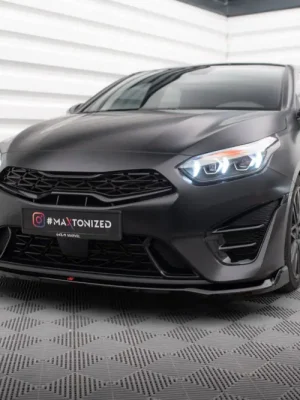 Značkový Maxton Design spoiler pod přední nárazník pro Kia Proceed Mk1 Facelift GT, černý lesklý plast ABS