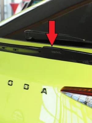 Nová Kolekce Rieger prodloužení víka kufru pro Škoda Enyaq iV RS coupe (5AC), plast ABS lakovaný do černé lesklé barvy