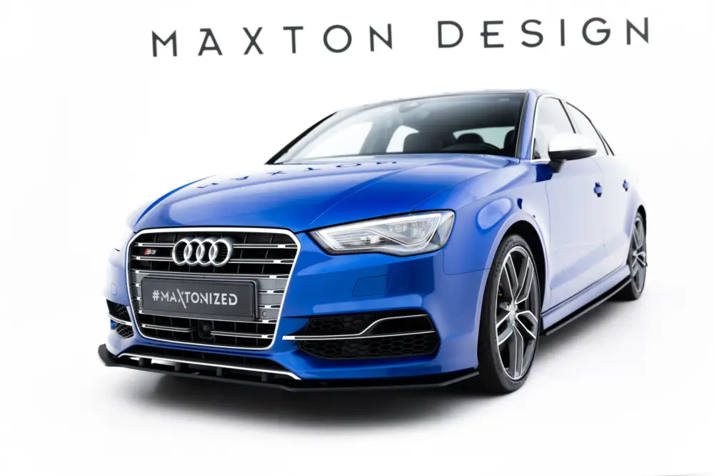 Maxton Design "Street Pro" spoiler pod přední nárazník pro Audi A3 8V, plast ABS bez povrchové úpravy, s červenou linkou, S-Line Sedan Akční Cena