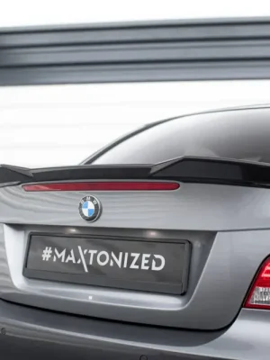 Cenová Bomba Maxton Design prodloužení spoileru 3d pro BMW řada 1 E82 Facelift, černý lesklý plast ABS, M-pack