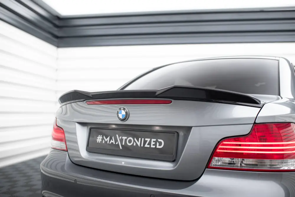 Cenová Bomba Maxton Design prodloužení spoileru 3d pro BMW řada 1 E82 Facelift, černý lesklý plast ABS, M-pack
