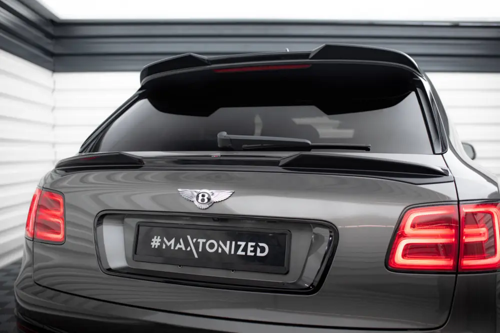 Jen Po Omezenou Doba Maxton Design spodní prodloužení spoileru 3d pro Bentley Bentayga Mk1, černý lesklý plast ABS