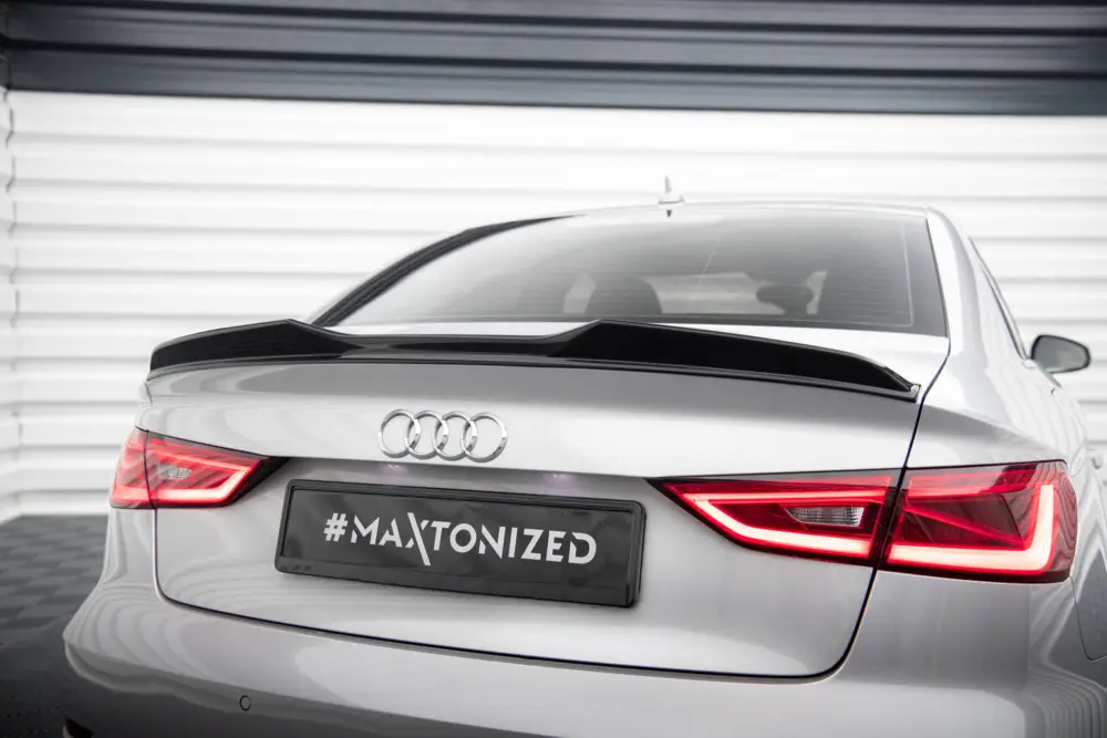 Maxton Design prodloužení spoileru 3d pro Audi A3 8V, černý lesklý plast ABS, Sedan Akční Nabídka